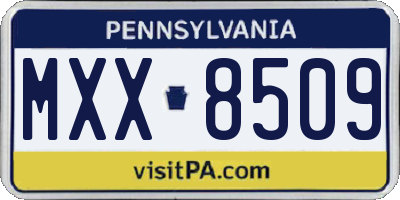 PA license plate MXX8509