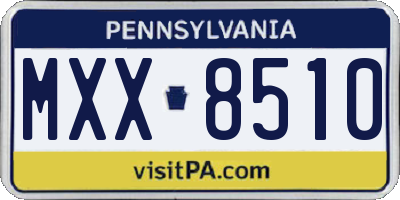 PA license plate MXX8510