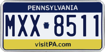 PA license plate MXX8511