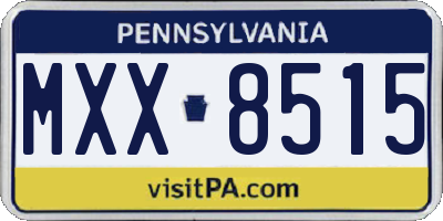 PA license plate MXX8515