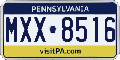 PA license plate MXX8516