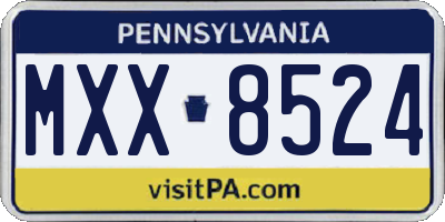 PA license plate MXX8524