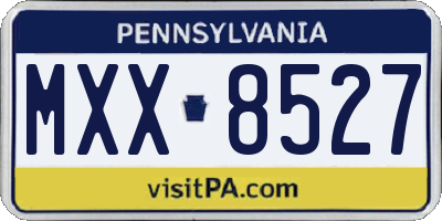 PA license plate MXX8527