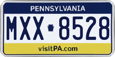 PA license plate MXX8528