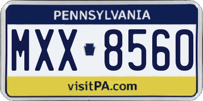 PA license plate MXX8560