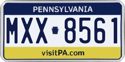 PA license plate MXX8561