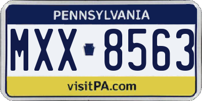 PA license plate MXX8563