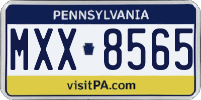 PA license plate MXX8565