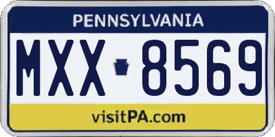 PA license plate MXX8569