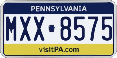 PA license plate MXX8575