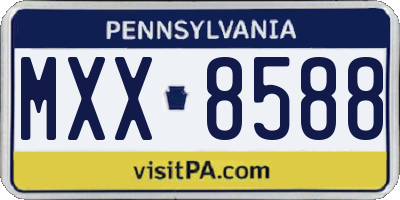 PA license plate MXX8588