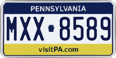 PA license plate MXX8589
