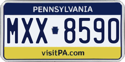 PA license plate MXX8590