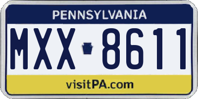 PA license plate MXX8611