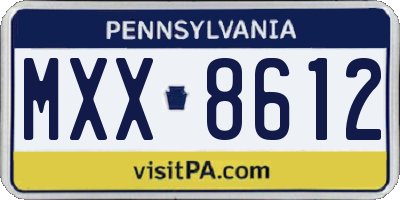 PA license plate MXX8612