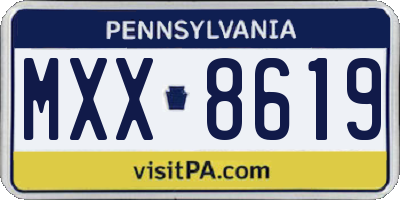 PA license plate MXX8619