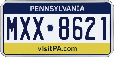 PA license plate MXX8621