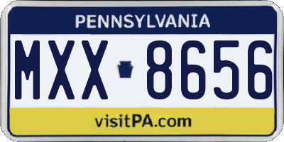 PA license plate MXX8656