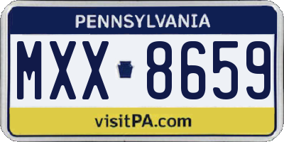 PA license plate MXX8659