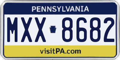 PA license plate MXX8682