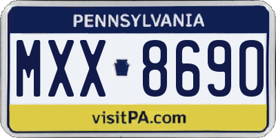 PA license plate MXX8690