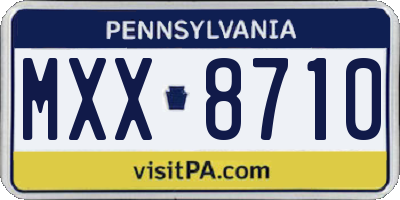 PA license plate MXX8710