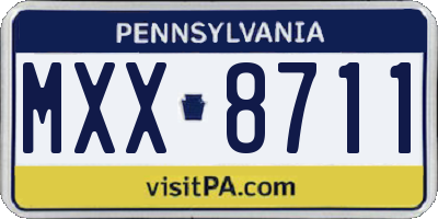 PA license plate MXX8711