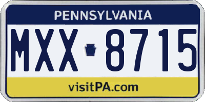 PA license plate MXX8715