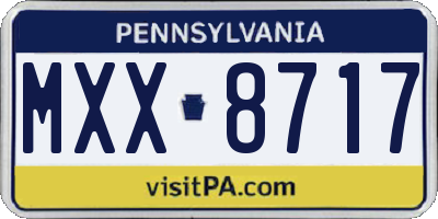 PA license plate MXX8717