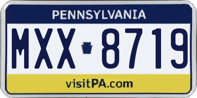 PA license plate MXX8719
