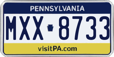 PA license plate MXX8733