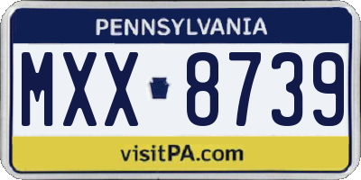 PA license plate MXX8739