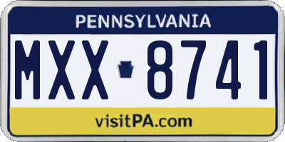 PA license plate MXX8741