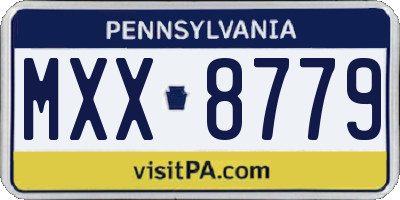 PA license plate MXX8779