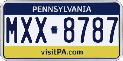 PA license plate MXX8787