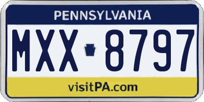 PA license plate MXX8797
