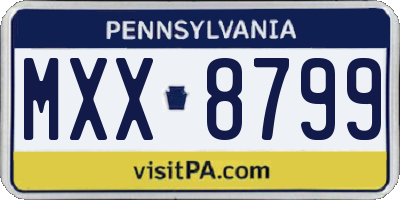PA license plate MXX8799