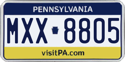 PA license plate MXX8805