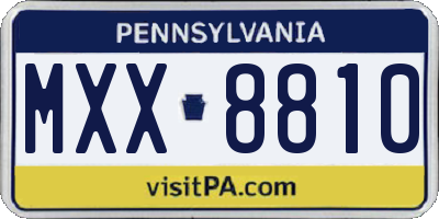 PA license plate MXX8810