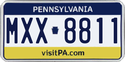 PA license plate MXX8811