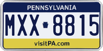 PA license plate MXX8815