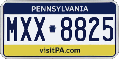 PA license plate MXX8825