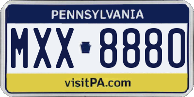 PA license plate MXX8880