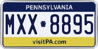 PA license plate MXX8895