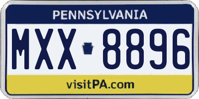 PA license plate MXX8896