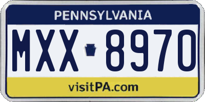 PA license plate MXX8970