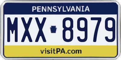 PA license plate MXX8979