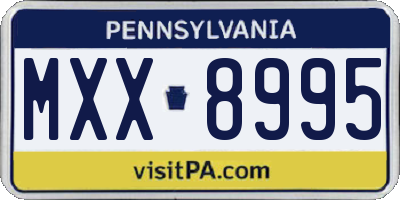 PA license plate MXX8995