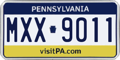 PA license plate MXX9011