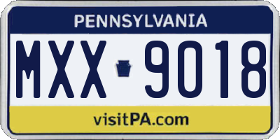 PA license plate MXX9018